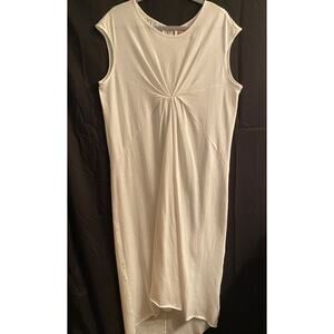 Free People Beach White paneled gathered at center hi low Coverup Oversized